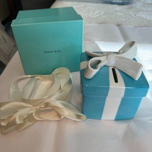 Tiffany & Co Signature Bow Box Bank w/Gift Box & Ribbon